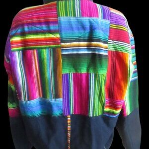 Quetzal Women's Jacket XL hand Woven Vintage Guatemala Full Zip 1990's Hippie xl
